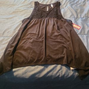 Black women's medium tank top with laced top